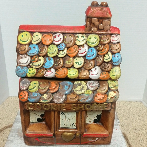 Other - Vintage Smiley Faces Cookie Shop Jar